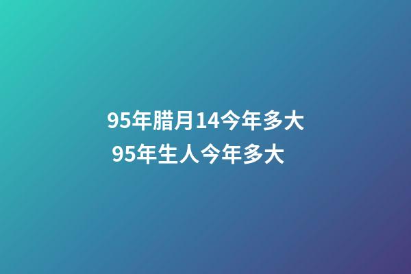 95年腊月14今年多大 95年生人今年多大-第1张-观点-玄机派